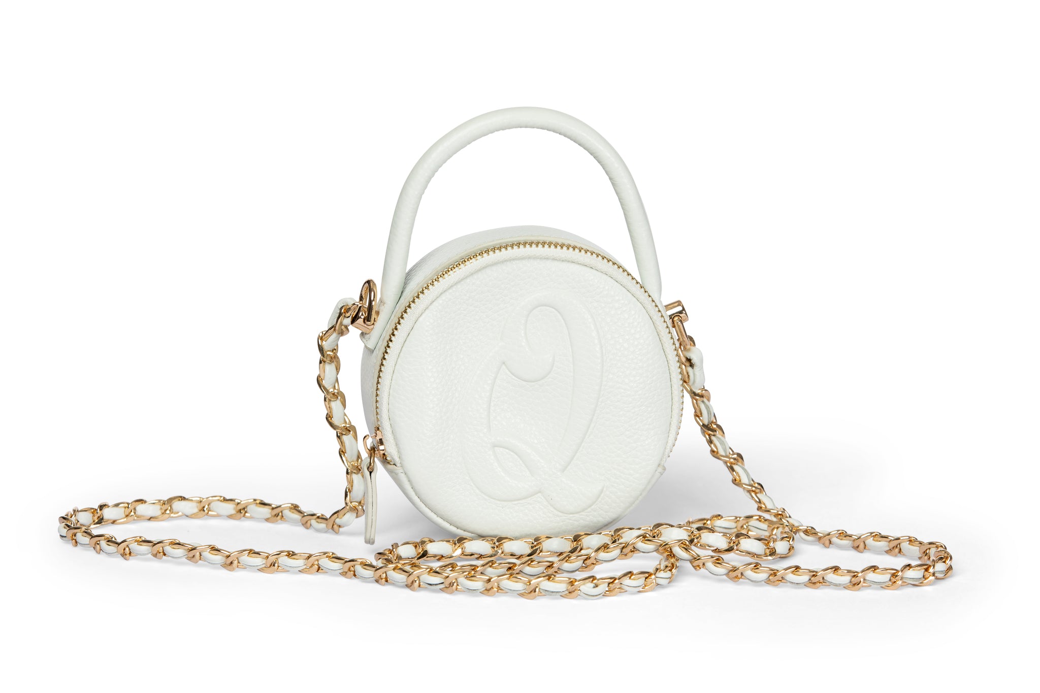 The Mini Circle Crossbody Bag-White